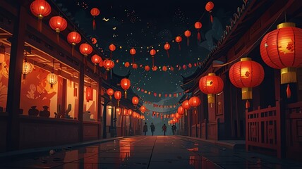 chinese lantern in the night
