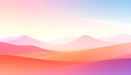 dreamy landscape with smooth, flowing color gradients. A red, orange and blue
