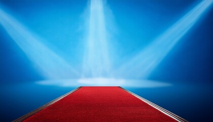 red carpet on a blue background