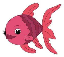 Fototapeta premium Simple fish isolated on white background