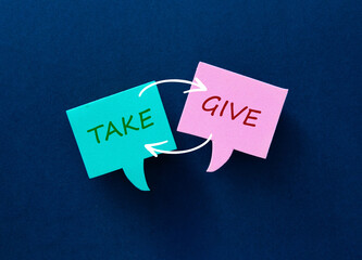 Give and take sticky notes with reciprocity arrows