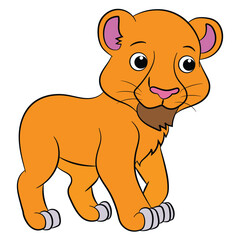 Fototapeta premium Lion king animal isolated on white background