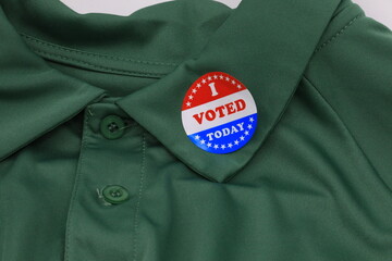 An I VOTED sticker is proudly displayed