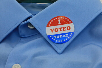 Polo shirt with "I Voted" Sticker