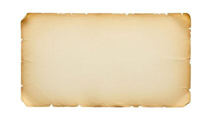 Old parchment paper texture isolated PNG, antique scroll with torn edges for vintage maps and treasure hunt designs, on transparent background
