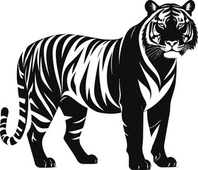 Fototapeta premium Tiger Silhouette Vector Illustration