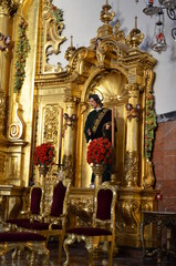 Seville, Spain 03.28.2019: interior of a old church in Seville