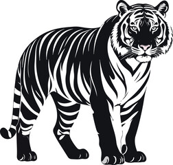 Fototapeta premium Tiger Silhouette Vector Illustration