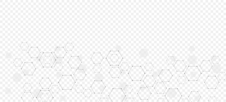 Health care or medical abstract background with hexagons, lines and dots. Scientific innovation banner template concept. Biology and pharmaceutical technology background. illustration. - Powered by Adobe