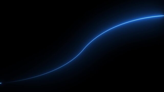Abstract colorful neon lights animated on a black background. Movement of neon diagonal lines or glowing light stripes. 