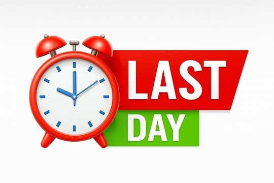 Last day notification with red alarm clock