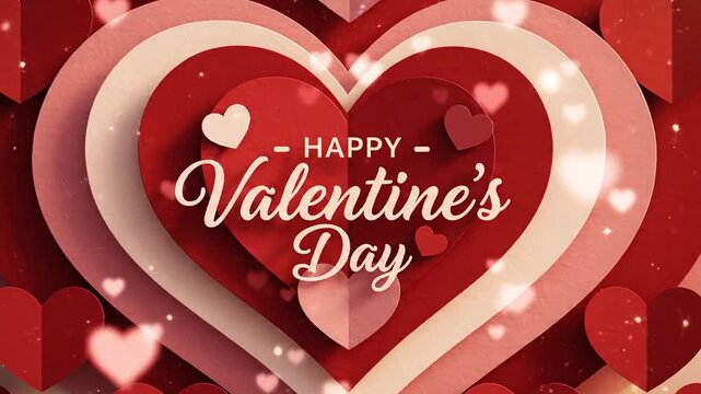 Romantic Valentine's Day Heart Decor with Blurred Effects and Floating Hearts