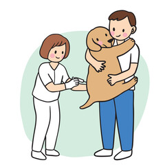 Veterinarian Giving Dog Injection