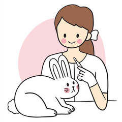 Veterinarian Examining a Rabbit