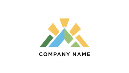 Colorful Geometric Shapes Corporate Logo Design.