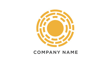 Company Logo Design Template with Circle Pattern.