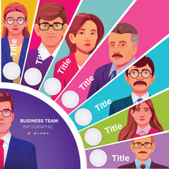 Professional Business Team Infographic, Teamwork and Cooperation Business Infographic