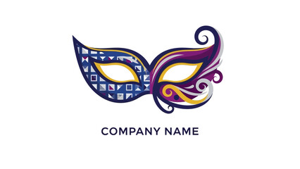 Decorative Mask with Swirling Patterns and Colors.