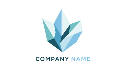 Geometric Crystal Logo Design Element.