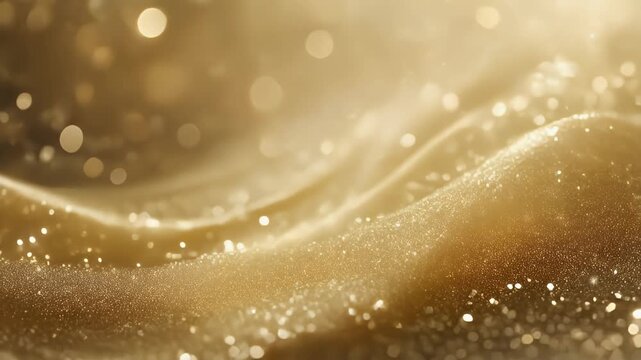 A dreamy, abstract image with a soft focus. Glimmering and sparkling golden light. Rippled surfaces and bokeh add an ethereal, luxurious quality