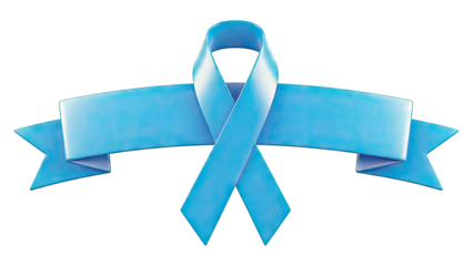 Blue ribbon awareness symbol