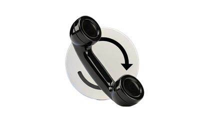 Retro Phone Handset with Circular Arrow Icon