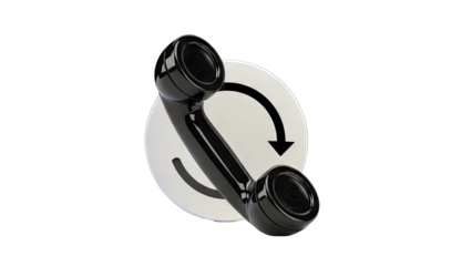 Retro Phone Handset with Circular Arrow Icon