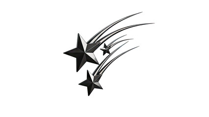 Three Black Shooting Stars Graphic
