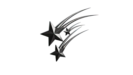 Three Black Shooting Stars Graphic