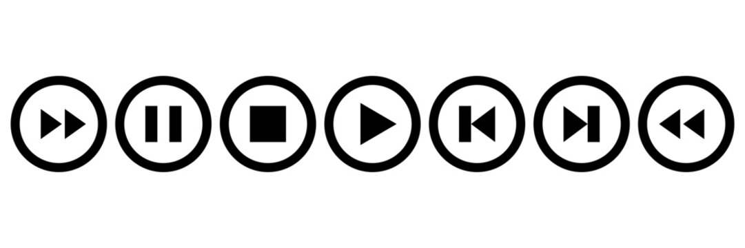 Play vector button set. Play, Pause and stop icon