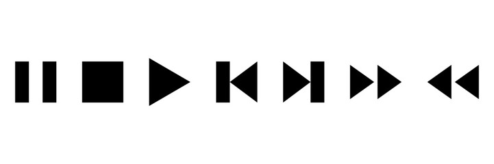Obraz premium Play vector button set. Play, Pause and stop icon