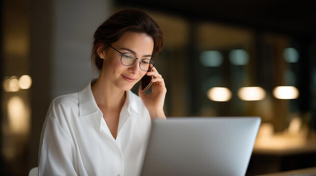 An HR assistant verifying employment references over the phone, checking dates and roles before finalizing a candidate&rsquo;s profile &mdash; recruitment verification and workplace due diligence. cinematic