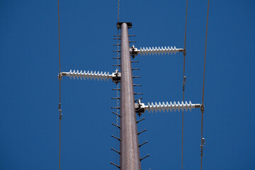 Detail of a high voltage electric power pole