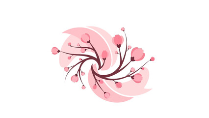 Obraz premium Abstract Swirl of Pink Cherry Blossom Branches and Petals