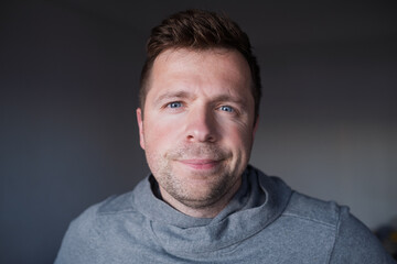 Obraz premium Portrait of an Emotionless Man. Burnout and Stress