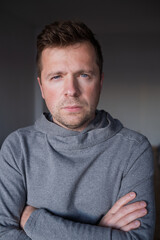 Portrait of an Emotionless Man. Burnout and Stress