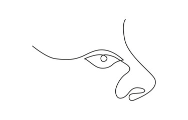 Obraz premium ingle continuous one line art eye. Single line of human eye icon. 