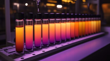 Colorful Gradient Solutions in a Series of Scientific Test Tubes