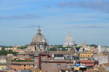 Fototapeta premium View from iconic Altar of the Fatherland to Rome historic center, Italy