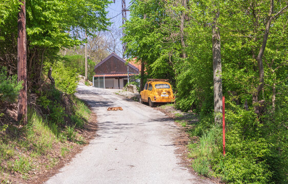 A view of road in the village in Zvecan.