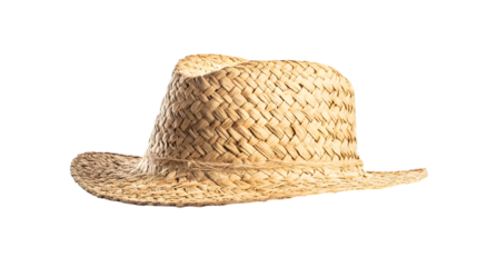 Straw cowboy hat isolated on white background