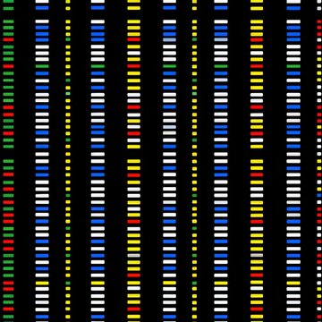 Colorful Geometric Pattern with Vertical Lines on Black Background.