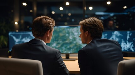 Corporate mobilization during a cybersecurity breach, analysts rushing into a war-room environment as threat dashboards update in real time — digital crisis management, data protection, and