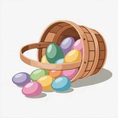 easter eggs in a basket illustration 