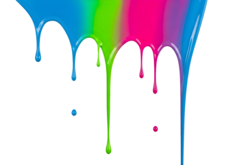 Vibrant colorful paint dripping effect on black background