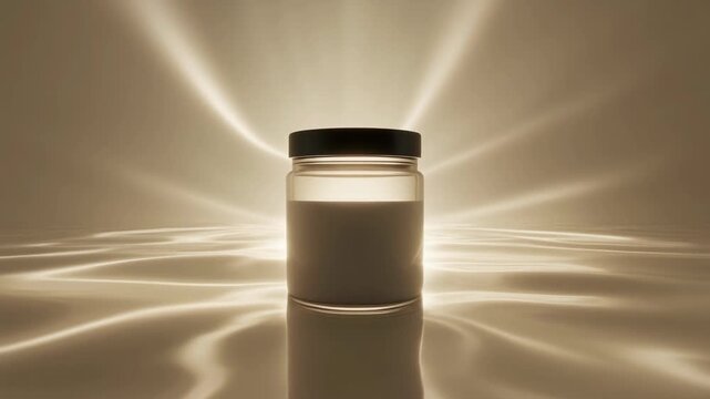 Glass Jar on Illuminated Background, Simple Studio Shot