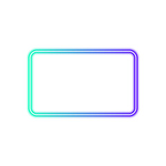 Fototapeta premium Neon rectangular frame with gradient effect isolated on transparent background