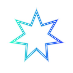 Obraz premium Glowing blue star shape isolated on transparent background