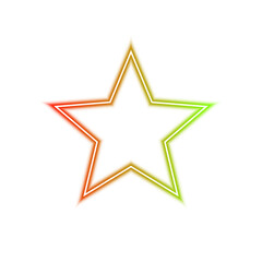 Obraz premium Rainbow neon star icon isolated on transparent background