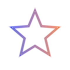 Obraz premium Glowing neon star icon isolated on transparent background